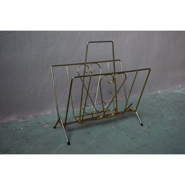 Vintage Gold Heart Magazine Rack, 1950s For Sale - Image 4 of 7
