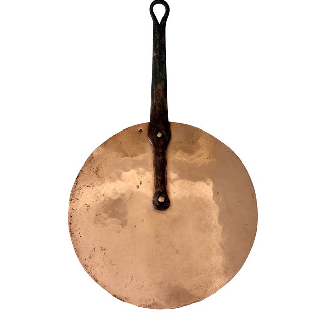 Vintage French Flat Copper Lids - Set of 6 For Sale In Los Angeles - Image 6 of 9