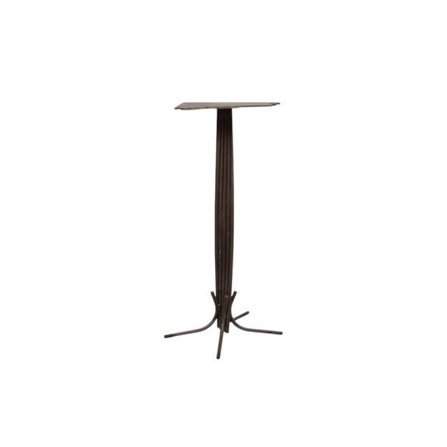 Rustic Memphis Sculptural Wrought Iron Pedestal Table For Sale - Image 3 of 8