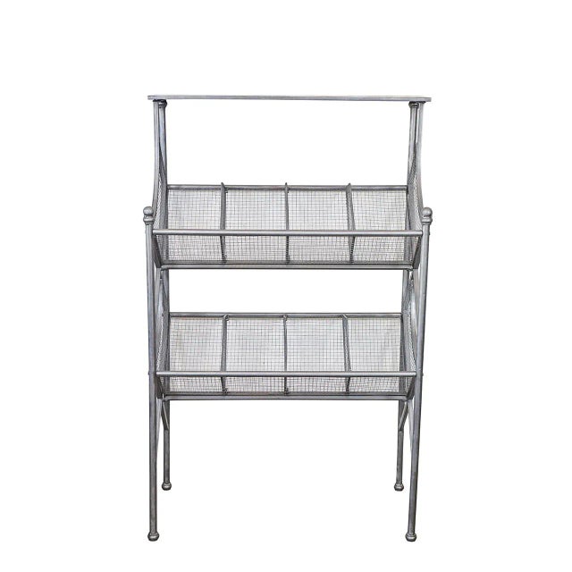 This industrial metal bin unit from the 1930's was most likely used in a factory or machine shop or kitchen and could be...