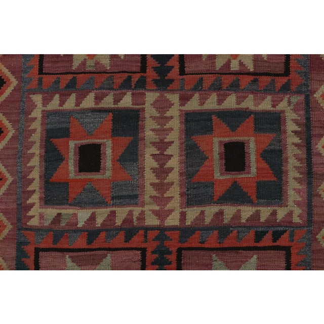 Vintage Shahsavan Persian Kilim in Purple With Geometric Patterns by Rug & Kilim For Sale In New York - Image 6 of 8