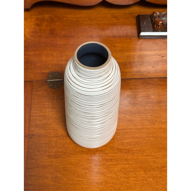Contemporary Heath Ceramics Sausalito Striated Ceramic Vase For Sale - Image 3 of 12