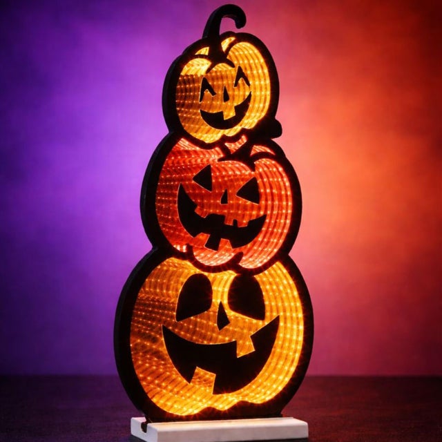 Contemporary Triple Jack-o-Lantern Ekkolight 23"H For Sale - Image 3 of 4