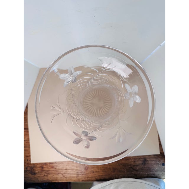 Antique Crystal Glass Floor Vase For Sale - Image 4 of 7