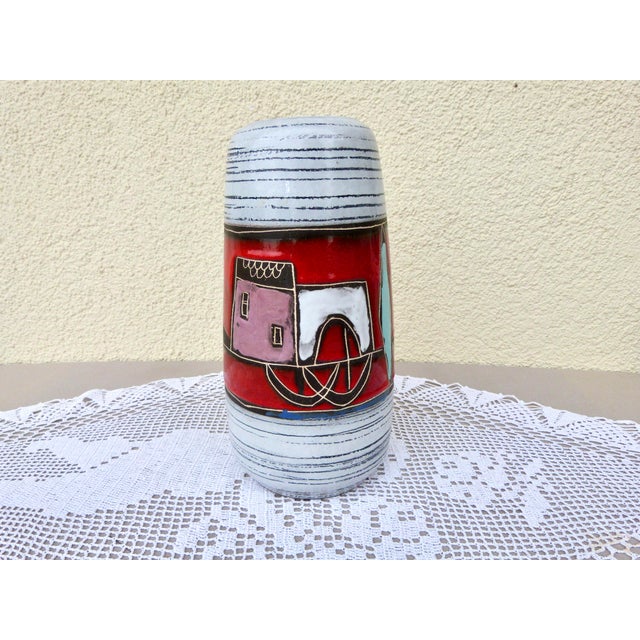 Scheurich Ceramic Vase Base mark 203-32 is documented by Scheurich Age between 1970 and 1979 Height 33 cm, diameter 15 cm...