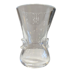 Steuben Crystal Bouquet Vase #7985 With Scroll Handles
