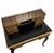 Paint Early 20th Century Chinoiserie-Style Black Lacquer Harpsichord Desk and Matching Cane Back Chair. For Sale - Image 7 of 9