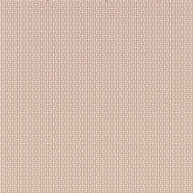 Schumacher Temple Wallpaper in Pink For Sale