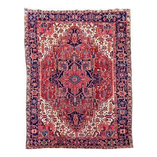 Antique Heriz Rug in Wool, 1920s For Sale