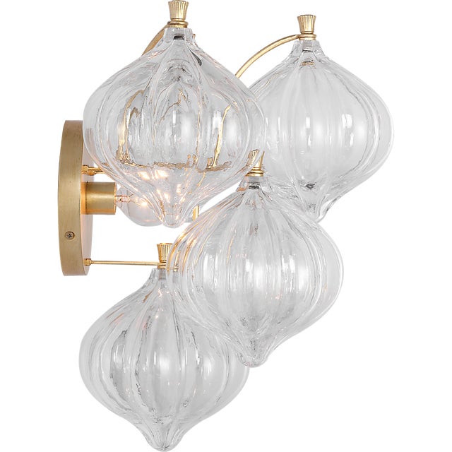 Visual Comfort Julie Neill for Visual Comfort Signature Caselli 15" Sconce in Gild with Clear Glass For Sale - Image 4 of 12