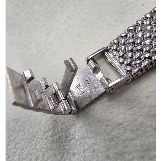 Blue Vintage Rolex Orchid Ladies Blue Face Diamond Cocktail Watch 18k Gold For Sale - Image 8 of 8