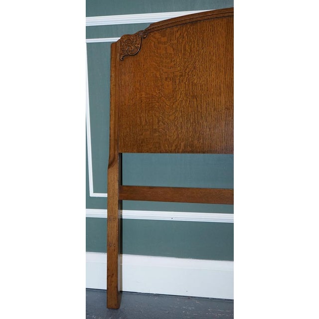 Art Deco Carved Oak Double Headboard For Sale - Image 6 of 8