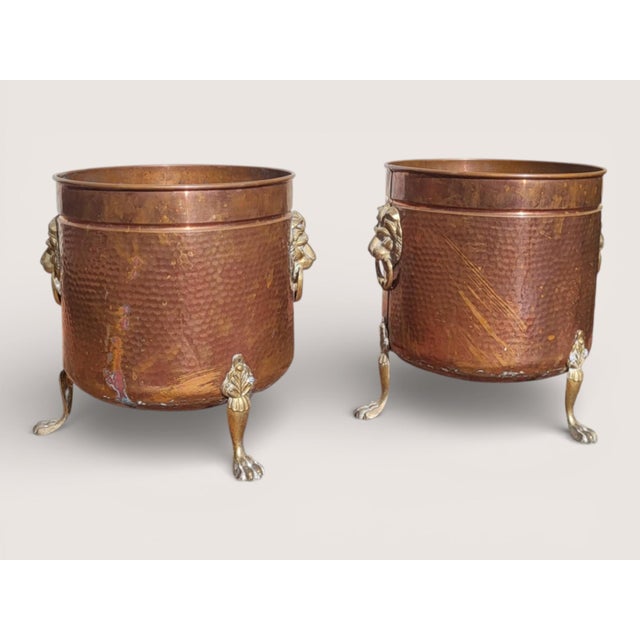 Copper Plant Planter, 1920s, Set of 2 For Sale - Image 6 of 11
