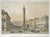 Antique tinted lithograph depicting Piazza Colonna in Rome, titled Piazza Colonna al Corso, first created circa 1870 by...