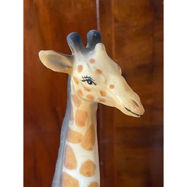 Vintage bisque porcelain giraffe Figu sculpture.