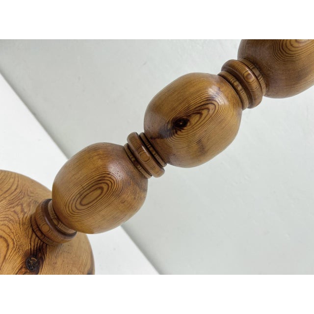 Table Lamp Pine Wood with Spheres, 1970s For Sale - Image 6 of 8