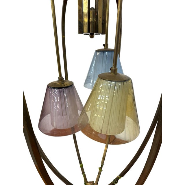 1960s 1960s Mid-Century Modern Walnut & Brass Cage Lamps - Set of 2 For Sale - Image 5 of 10