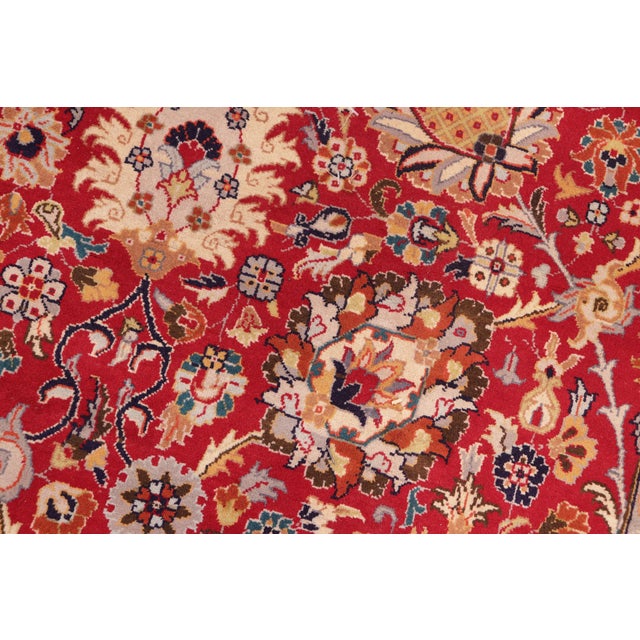 Shabby Chic 1990's Pak-Persian Tam Red/Blue Wool Rug - 8'0'' X 10'3'' For Sale - Image 4 of 9