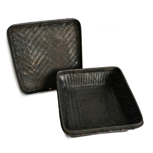Vintage Akha Thai Square Basket For Sale - Image 4 of 4