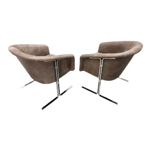 1970s Chromed Steel Leather Chairs