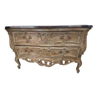 Vintage Italian Lewis Mittman Bombe Chest of Drawers, Louis XV French Provincial Carved Commode, Attributed For Sale