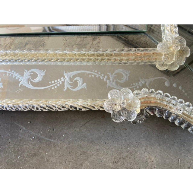 1960s Large Venetian Murano Glass Wall Mirror, 1960s For Sale - Image 5 of 10