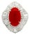 Red Coral Diamond Platinum Ballerina Ring, Size 8 For Sale