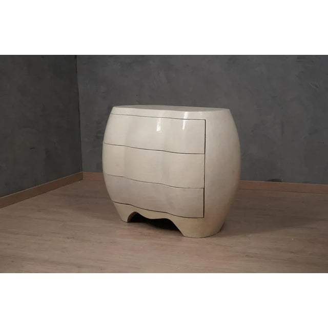 Mid-Century Italian Goatskin Wooden Commode, 1980 For Sale - Image 6 of 10