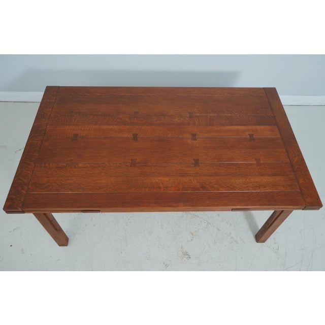 Mission Stickley Mission Oak Refractory Draw-Leaf Dining Table For Sale - Image 3 of 18
