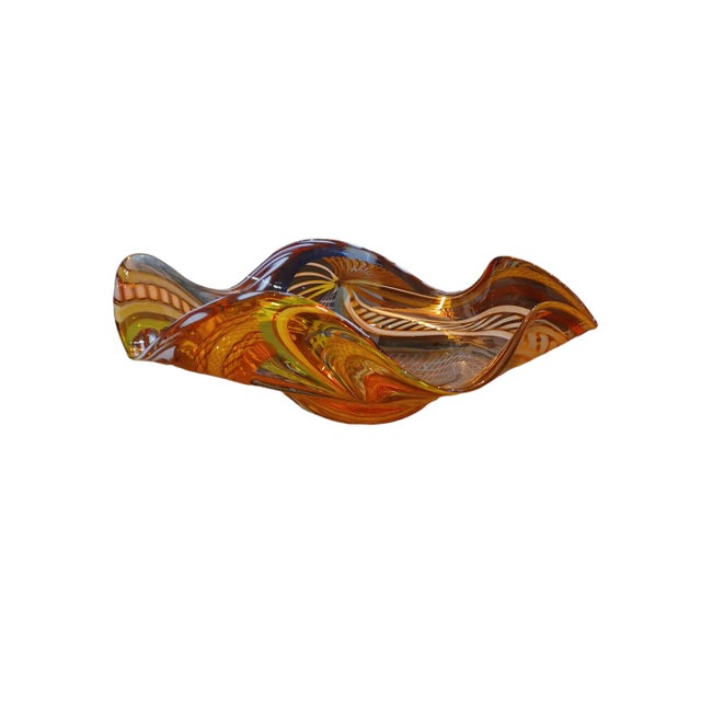 Early 21st century large Zanfirico Collection bown glass art sculpture. Sculpture was manufactured in Murano. Certificate...