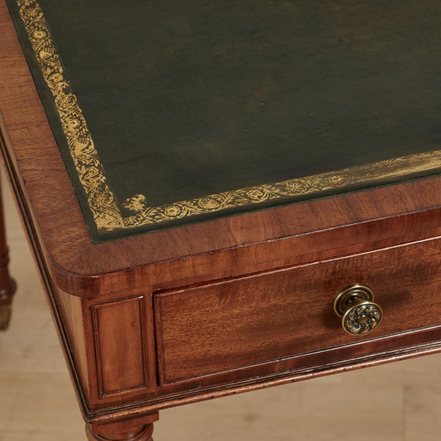 Antique English Georgian Leather Top Desk For Sale - Image 9 of 16