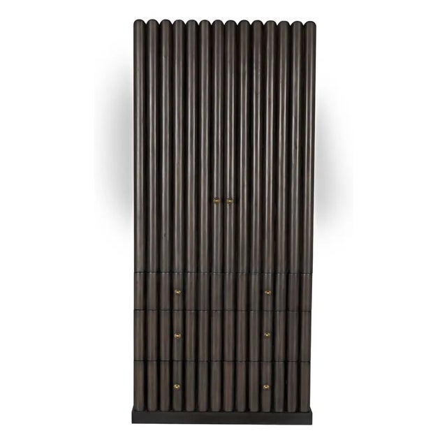 Mid-Century Modern NOIR Amunet Hutch, Pale Rubbed with Light Brown Trim For Sale - Image 3 of 6