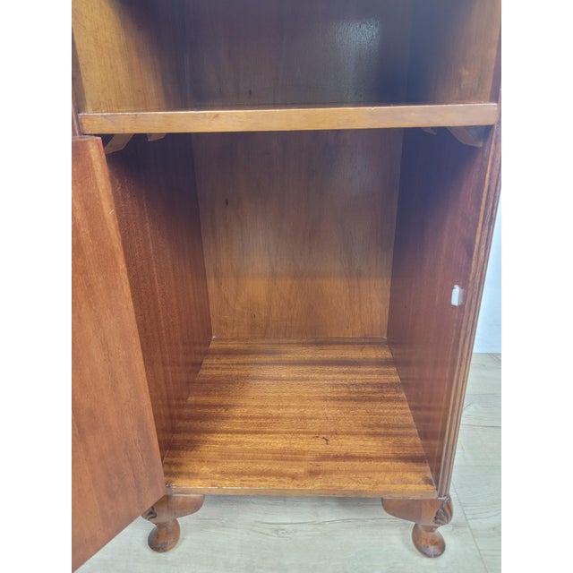Mid-Century Walnut Bedside Cabinet with Shell Carvings, 1960 For Sale - Image 9 of 18