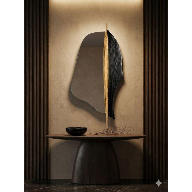 Palm Brass Wall Mirror by Maeve For Sale - Image 6 of 8