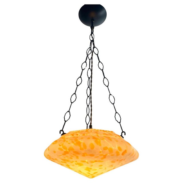 Art Deco Opaline Ceiling Lamp from Scailmont, Belgium, 1930s For Sale - Image 16 of 17