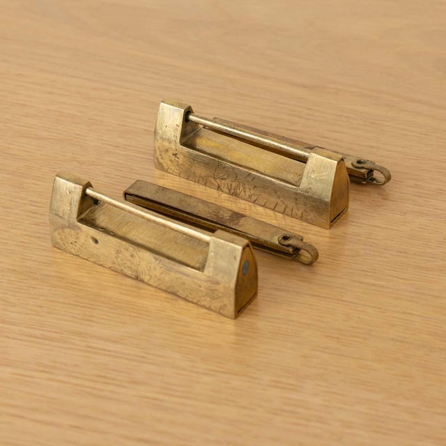 Antique Engraved Brass Chinese Padlock For Sale - Image 16 of 17