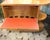 Mid Century Art Deco Inspired Rolling Bar Cart With Drop Front and Glass Bar Storage on the Reverse. For Sale - Image 9 of 9