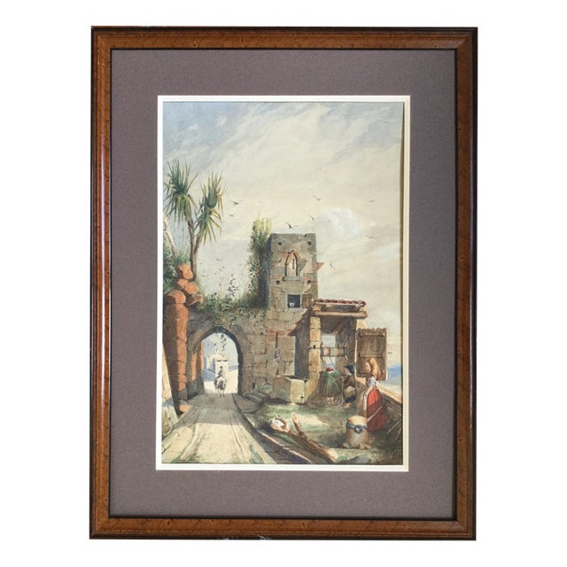 Nicolas Renie, The animated well, 1851, Watercolor For Sale