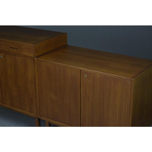 Scandinavian Mid-Century Modern Modular Teak Sideboards with Cabinet, 1960s, Set of 3 For Sale - Image 11 of 14