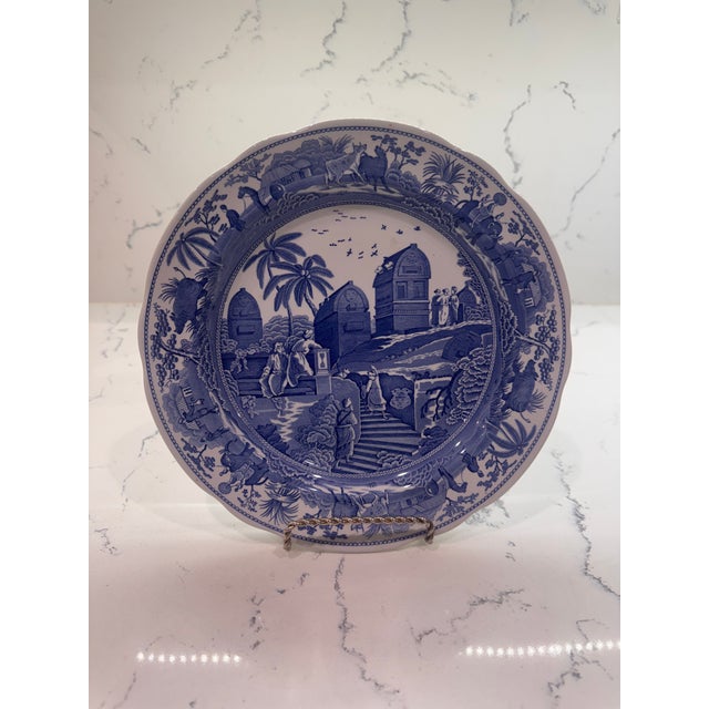 Ceramic Spode Blue and White Collection Decorative Plates - Set of 6, C. 1990s For Sale - Image 7 of 14