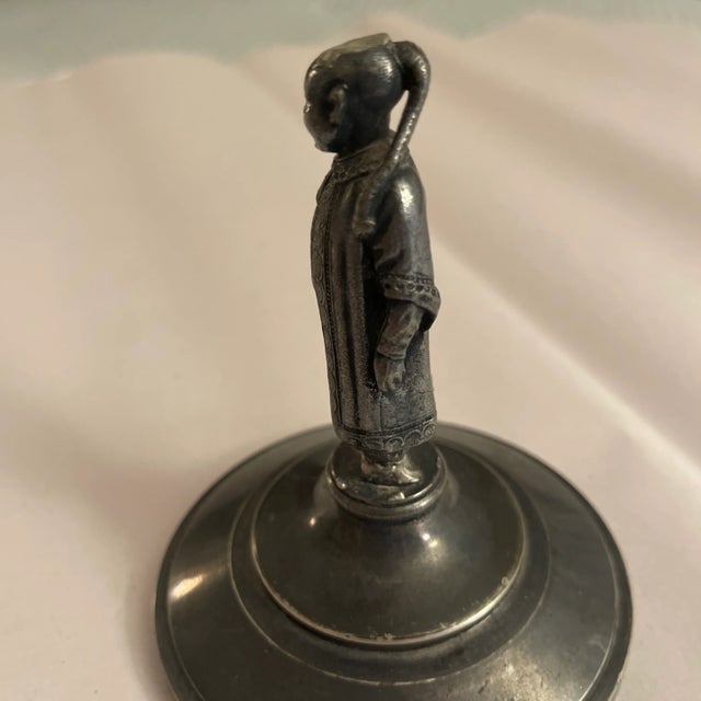 Figurative Antique Silverplate Chinese Man Figure For Sale - Image 3 of 6