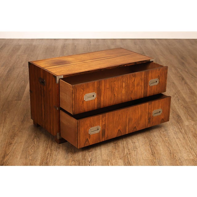 Campaign Baker Campaign Style Rosewood Low Chest For Sale - Image 3 of 18