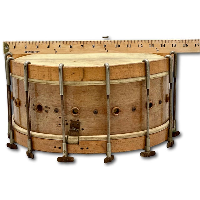Fine Quality Antique American Wood Snare Drum by Warburg & Co. Worcester Massachusetts Circa Early 1900s - Decorative For Sale - Image 18 of 18