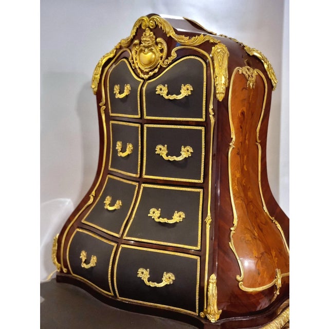Bronze Grand Louis XV Style Writing Desk – 8 Drawers, Gilt Bronze & Gold Leaf Details, François Linke Inspired For Sale - Image 8 of 8