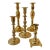 Vintage Graduating Height Solid Brass Candlesticks, a Set of 5 For Sale
