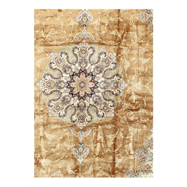 Viscose on a cotton foundation with a medallion This rug has a dense, soft pile, and excellent quality, to ensure that you...