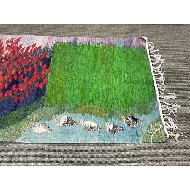 Handmade Egyptian Wool Rug in the style of Wissa Wassef For Sale - Image 5 of 6