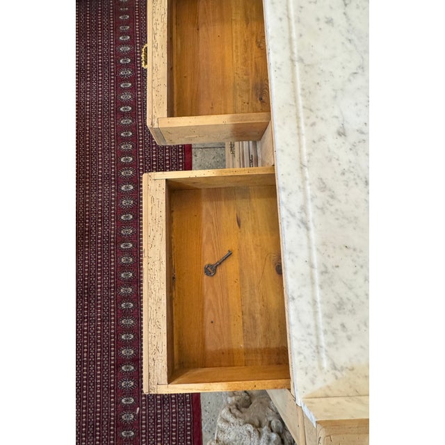 Antique French Bleached Oak Marble Top Chest C. 1890 For Sale - Image 14 of 16