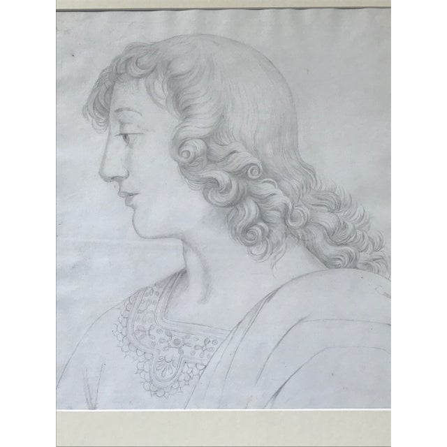Antique Italian Drawing of a Woman For Sale - Image 4 of 6