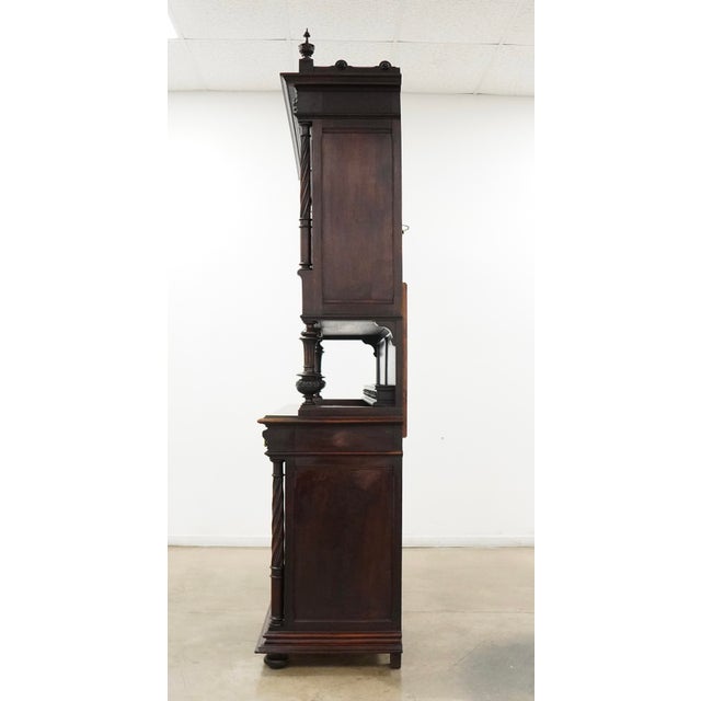 Vintage Gothic Revival Style Walnut Hutch Cabinet For Sale In Austin - Image 6 of 17